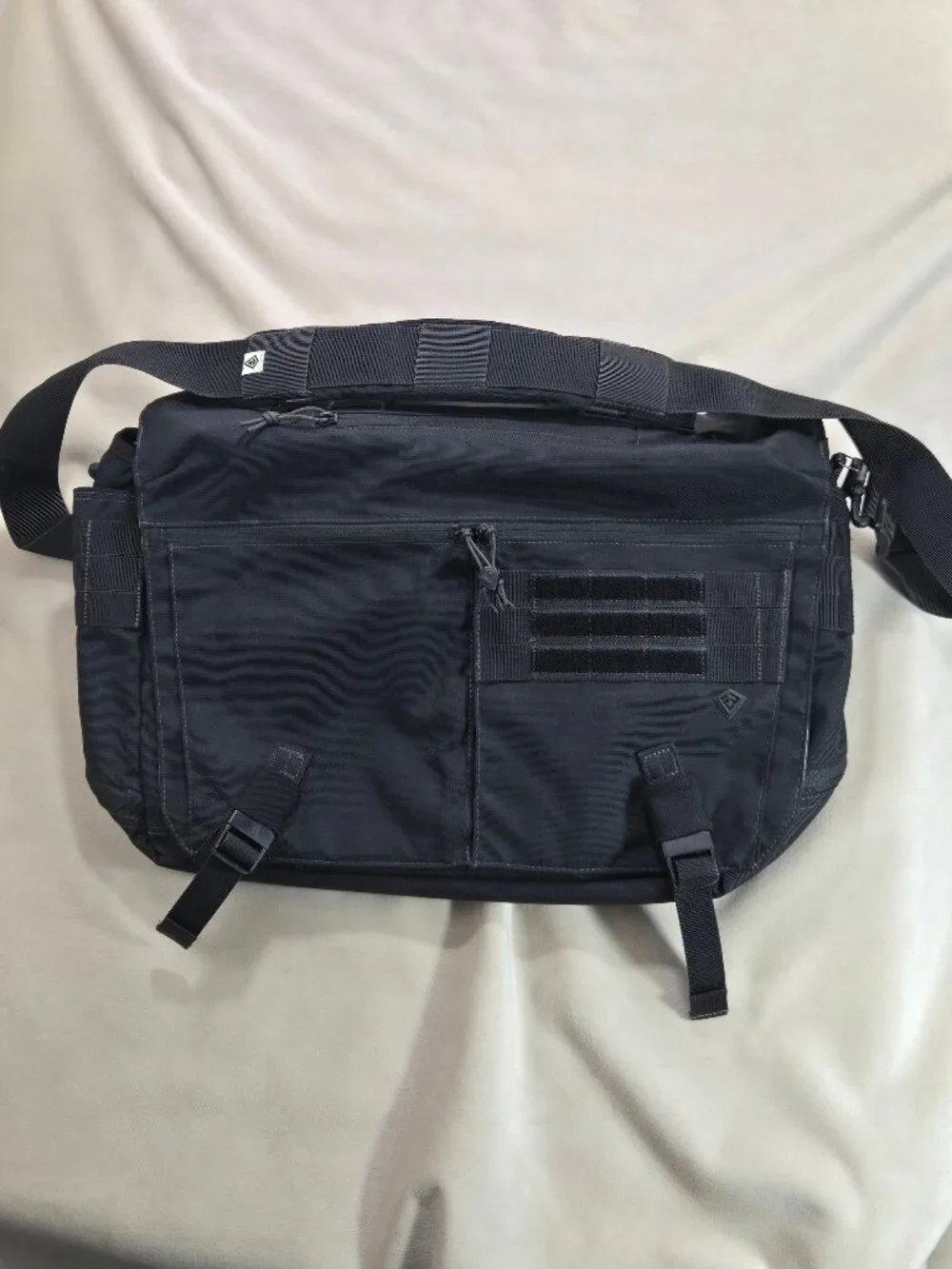 First Tactical Ridgel Messenger Bag Black MOLLE Padded Laptop EDC Shoulder Strap